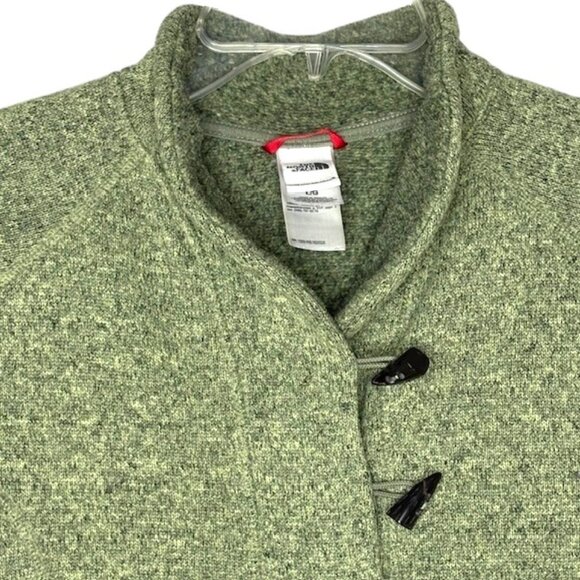 The North Face Shawl Collar 2-Button Fleece Lined Sweater  - Olive/Gray  - L - Picture 4 of 12